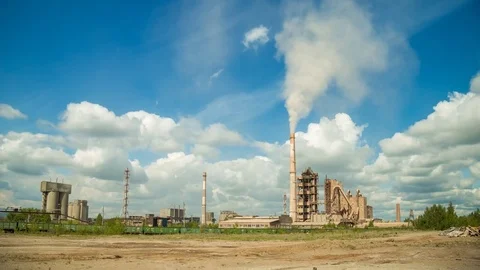 Chimney of the old factory. Environmental pollution Stock Footage
