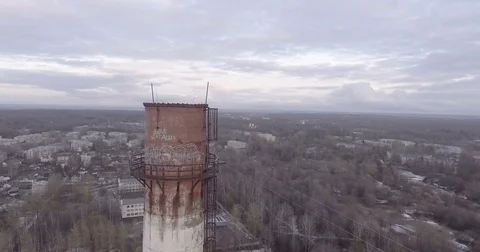 Chimney Of Old Factory Stock Footage 74882583