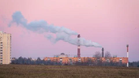 Chimney pipe at sunrise. Stock Photos