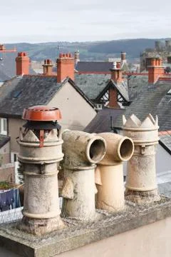Chimney pots UK Stock Photos