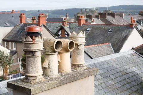 Chimney pots UK Stock Photos