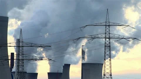 Chimney from Power Plant Stock Footage 11428512