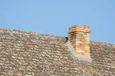 Chimney on the Rooftop Stock Photos