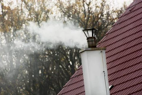 Chimney with smoke Stock Photos