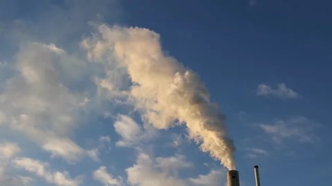 Chimney smoke pollution Video stock 273698468