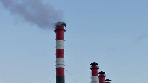 Chimney Smoke / Smoke Stack / Air Pollution Stock Footage 71463219