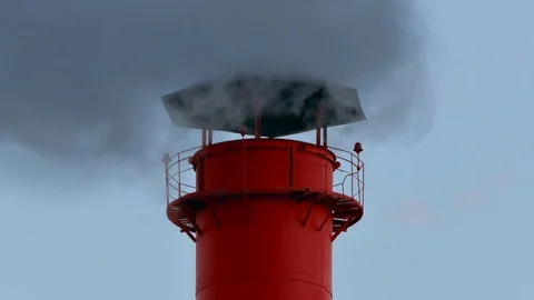 Chimney Smoke / Smoke Stack / Air Pollution Stock Footage 74184604