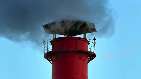 Chimney Smoke / Smoke Stack / Air Pollution Stock Footage 75658093