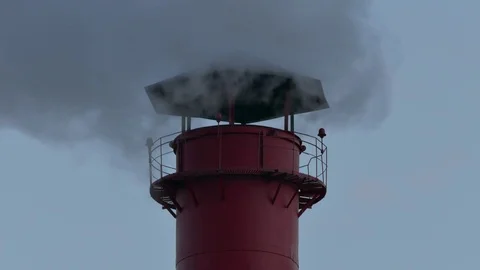 Chimney Smoke / Smoke Stack / Air Pollution Stock Footage 77699322