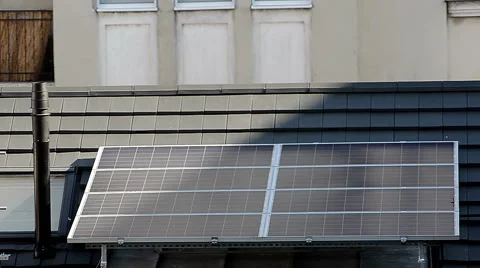 Chimney with solar panels Stock Footage 56214897