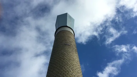 Chimney stack against spring sky Stockholm Stock Footage 104921358
