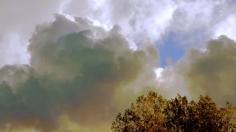 Chimney stack pollutes the environment. Air pollution and climate change. Stock Footage 125131020