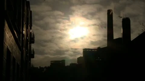 Chimney Stacks Silhouette Stock Footage 10902838