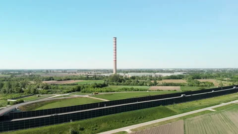 Chimney standing in a field Stock Footage 92623361
