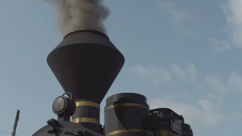 Chimney of a Steam Train Stock Footage 318175393