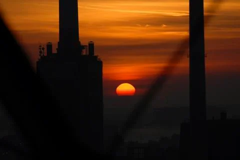 Chimney sunset austria horizontal format vienna Stock Photos