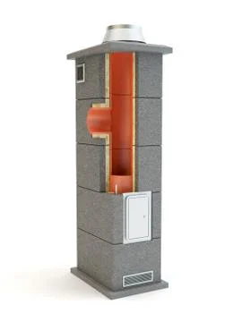 Chimney system - Illustration 3D Stockillustratie