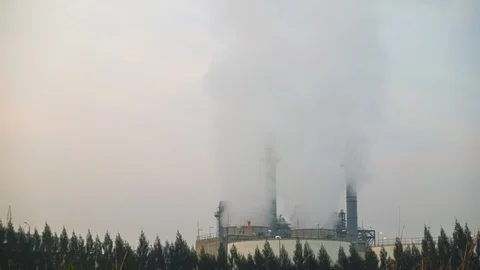 Chimney of thermal power plants. Stock Footage 111112883