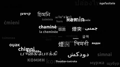 Chimney Translated in 55 Worldwide Languages Endless Looping 3d Zooming Wordc Stock-Footage 145215900