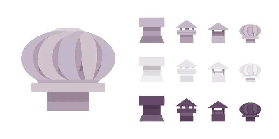 Chimney ventilation for building Stock Illustration