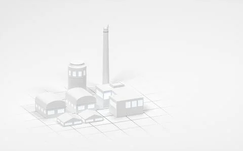 Chimney with white background, 3d rendering. Stock Illustration