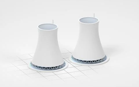Chimney with white background, 3d rendering. Illustrazione stock