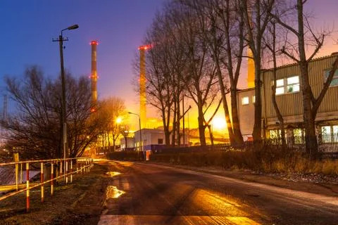 Chimneys at dusk Stock Photos