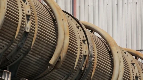 Chimneys at a factory system Stock Footage 72767883