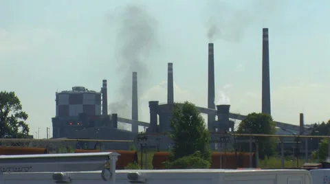 Chimneys of furnaces Stock Footage 30184332