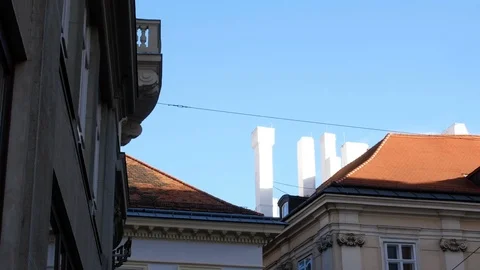 Chimneys on roofs, Vienna Stock Footage 86075711