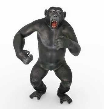 Chimpanzee attack Stock Illustration