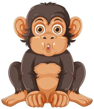 Chimpanzee Cartoon Character Vector Stock Illustration