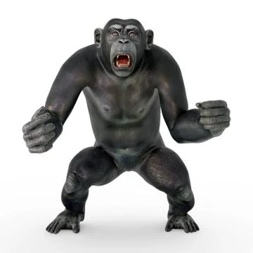 Chimpanzee in a dominant pose Stock Illustration