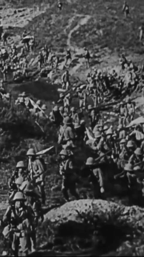 CHINA - 1930s - In this Frank Capra documentary, Japanese forces take Manchuria Stock Footage 338411850