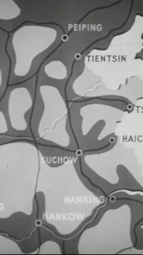 CHINA - 1930s - In this Frank Capra documentary, the fighting style of Chinese Stock Footage 338413324