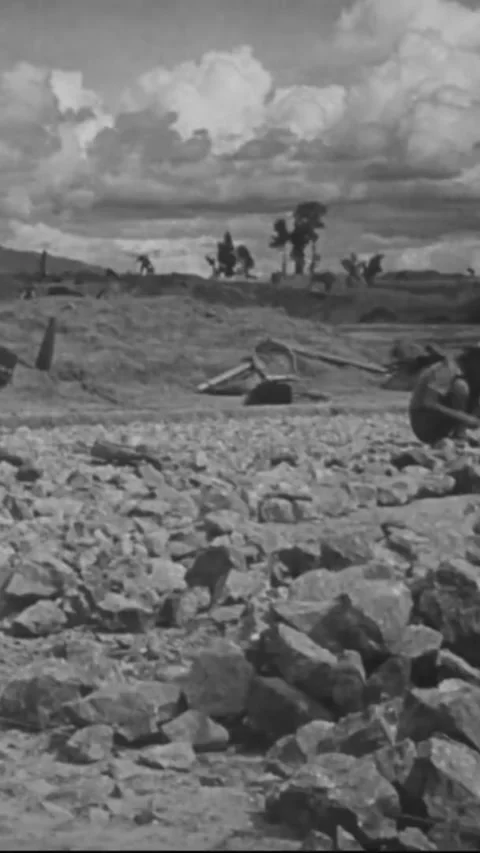 CHINA - 1944 - In this Frank Capra documentary, Chinese civilians build air Video stock 338414050