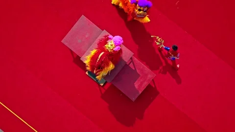 China 1th 2024: Dragon Dance  national intangible cultural heritage performance Stock Footage 324812976