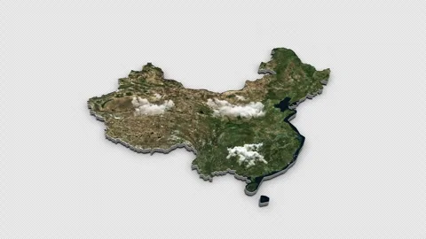China 3D Country Map Animation Transparent Alpha Stock Footage 278034553