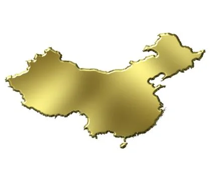 China 3d golden map Stock Illustration