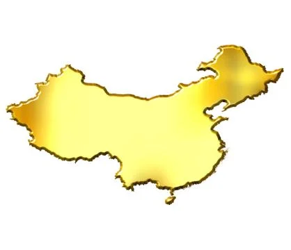 China 3d Golden Map Stock Illustration