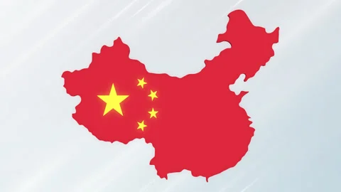 China 3D Map With Flag 動画素材 346739290