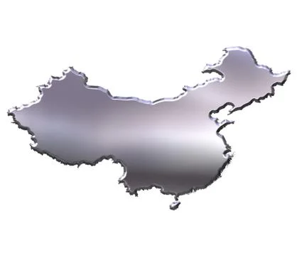 China 3D Silver Map Stock Illustration