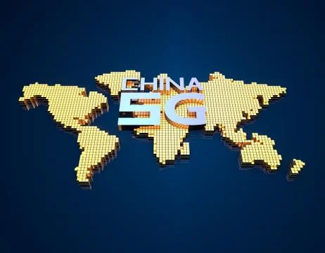 China 5G covers the world Stock Illustration