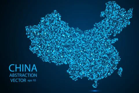 China abstract map consisting of circles. High-tech network. Vector eps 10. Illustrazione stock