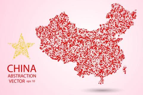 China abstract map consisting of circles. High-tech network. Vector eps 10. Stock Illustration