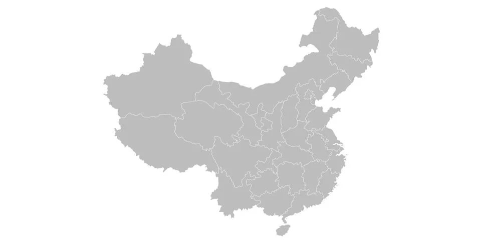 China administrative map. provinces map of China, blank Map, empty map of C.. Stock Illustration