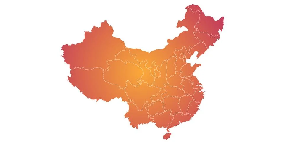 China administrative map. provinces map of China, blank Map, empty map of C.. Stock Illustration