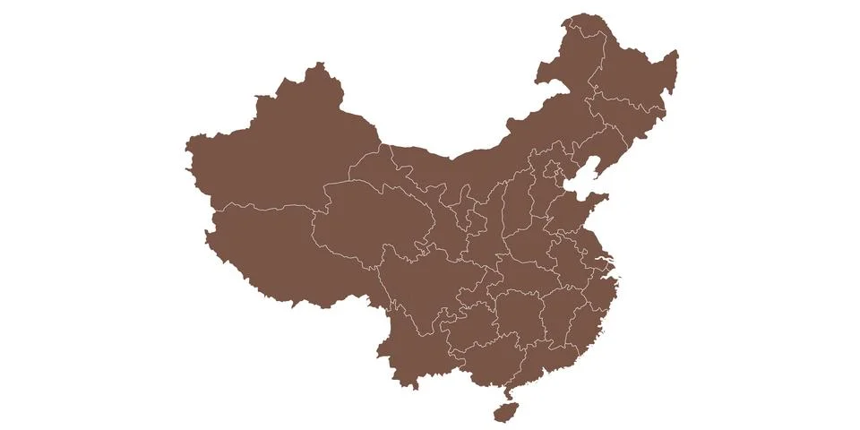 China administrative map. provinces map of China, blank Map, empty map of C.. Stock Illustration