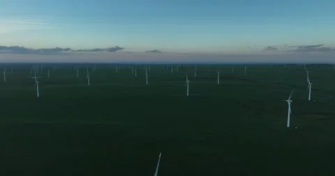 China Aerial Drone View: wind power station Stock Footage 280489188