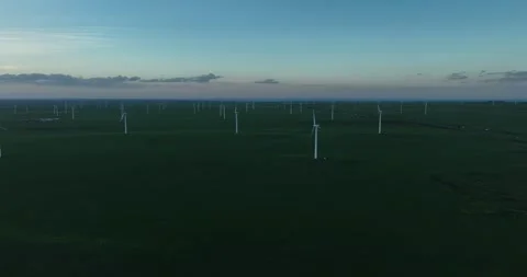 China Aerial Drone View: wind power station Stock Footage 280489268